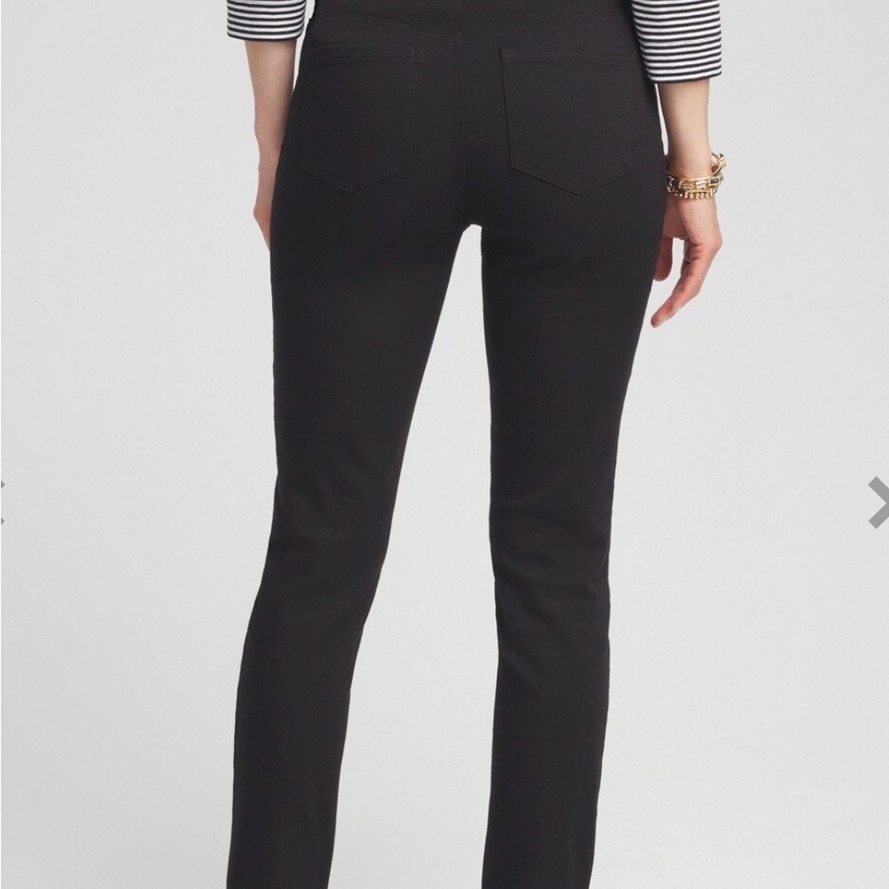 Chico’s Perfect Stretch jeans black pull on soft and slimming size 00 regular